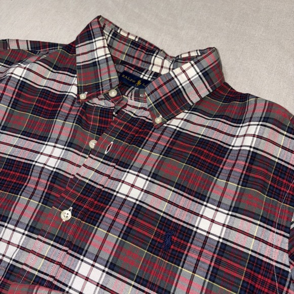 Ralph Lauren Shirt Mens Sz Large Red Plaid Button Up Blake Casual Preppy Oxford - Picture 1 of 11
